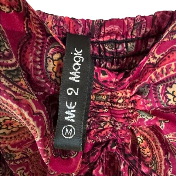 Me 2 Magic Anthropologie Pink Red Floral Stretch Maxi Dress Medium Divine Beauty - Picture 13 of 15